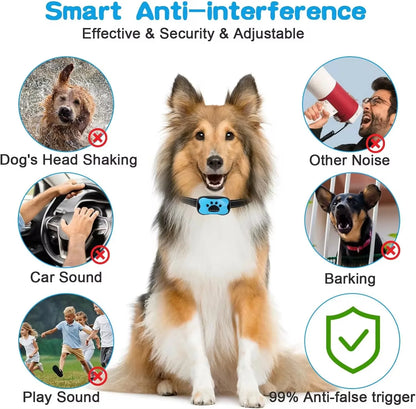 Pet Dog Anti Barking Device Dogs Training Collar USB Rechargeable Ultrasonic Stop Barking Vibration Anti Bark Collar Accessories