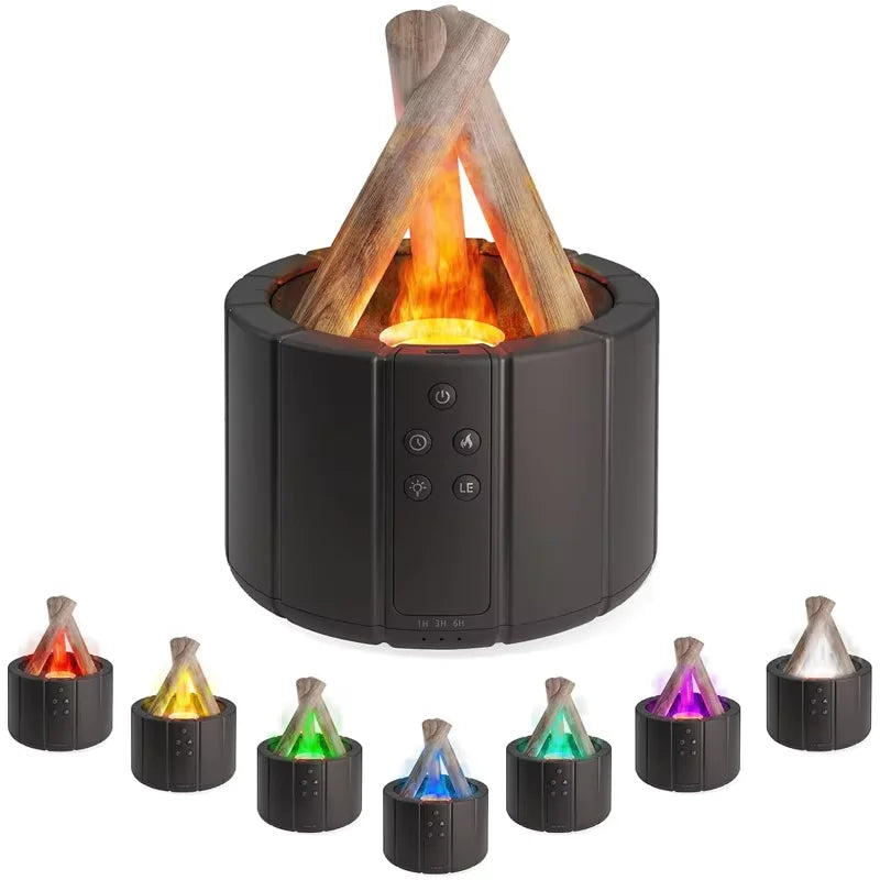 250ml Campfire Flame Fire Diffuser with Remote Control Cool Mist Humidifier Simulated Campfire Diffuser for Home Bedroom Office